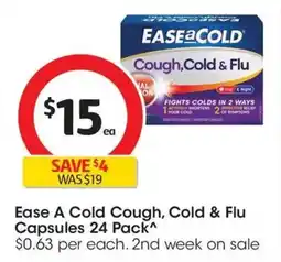 Coles Ease A Cold Cough, Cold & Flu Capsules offer