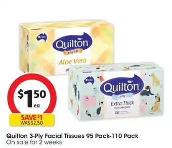 Coles Quilton 3 Ply Facial Tissues offer