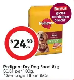 Coles Pedigree Dry Dog Food offer