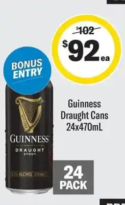 Coles Guinness Draught Cans offer