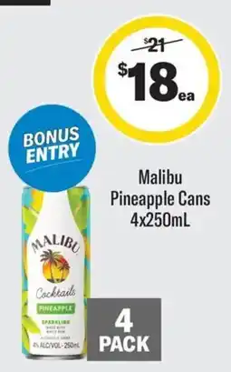 Coles Malibu Pineapple Cans offer