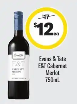 Coles Evans & Tate E&T Cabernet Merlot offer