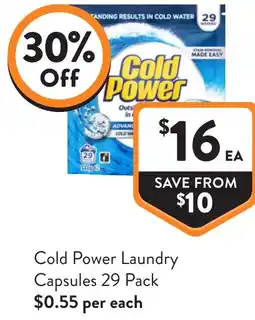 Foodworks Cold Power Laundry Capsules offer