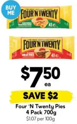 Drakes Four 'N Twenty Pies offer