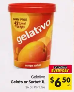 Spar Gelato or Sorbet offer