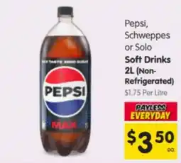 Spar Pepsi Schweppes or Solo Soft Drinks offer
