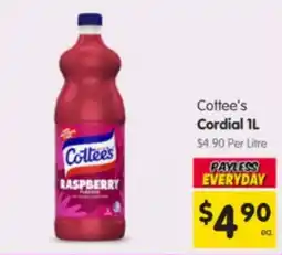 Spar Cottees Cordial offer