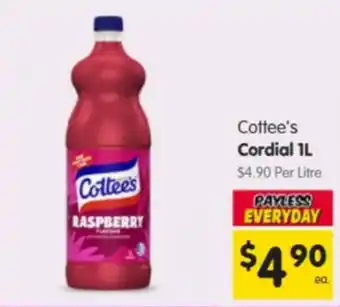 Spar Cottees Cordial offer
