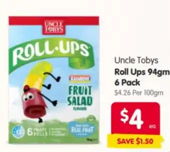 Spar Uncle Tobys Roll Ups offer