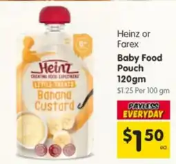 Spar Heinz or Farex Baby Food Pouch offer