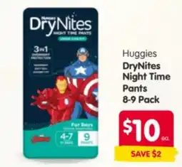 Spar Huggies DryNites Night Time Pants offer