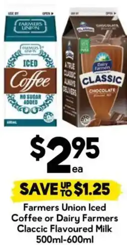 Drakes Farmers Union Iced Coffee or Dairy Farmers Claccic Flavoured Milk offer