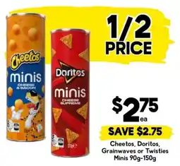 Drakes Cheetos Doritos Grainwaves or Twisties Minis offer