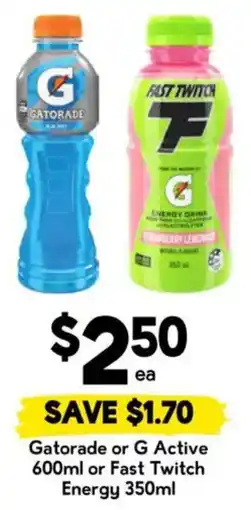 Drakes Gatorade or G Active or Fast Twitch Energy offer