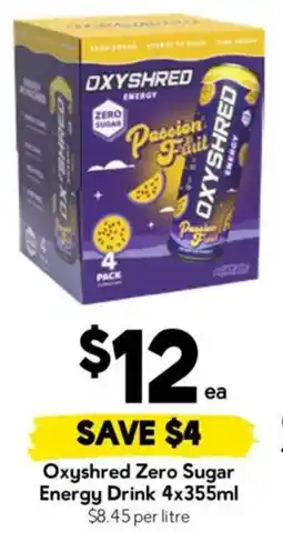 Drakes Oxyshred Zero Sugar Energy Drink offer