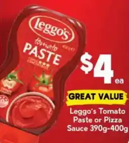 Drakes Leggos Tomato Paste or Pizza Sauce offer