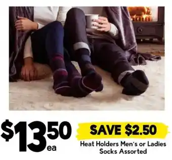 Drakes Heat Holders Mens or Ladies Socks Assorted offer