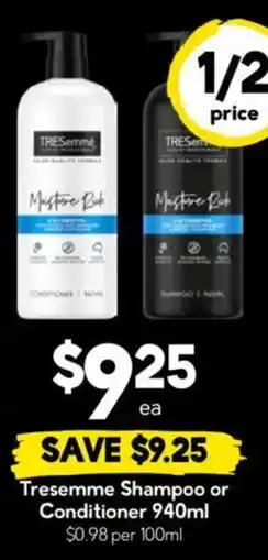 Drakes Tresemme Shampoo or Conditioner offer
