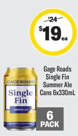 Coles Gage Roads Single Fin Summer Ale Cans offer