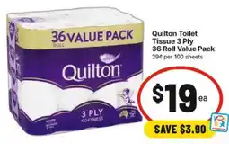 IGA Quilton Toilet Tissue 3 Ply 36 Roll Value Pack offer