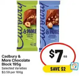 IGA Cadbury & More Chocolate Block offer