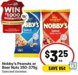 IGA Nobbys Peanuts or Beer Nuts offer