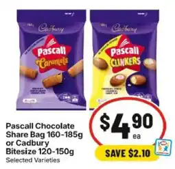IGA Pascall Chocolate Share Bag or Cadbury Bitesize offer