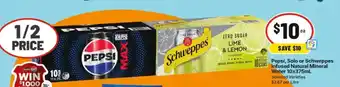 IGA Pepsi, Solo or Schweppes Infused Natural Mineral Water offer