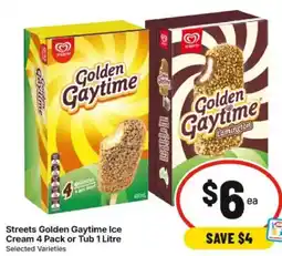 IGA Streets Golden Gaytime Ice Cream or Tub offer