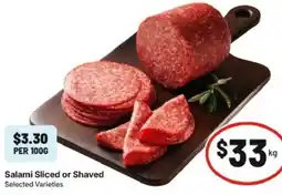 IGA Salami Sliced or Shaved offer