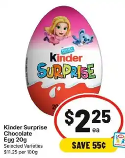 IGA Kinder Surprise Chocolate Egg offer