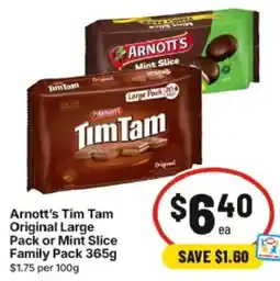 IGA Arnotts Tim Tam Original Large Pack or Mint Slice Family Pack offer
