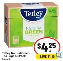 IGA Tetley Natural Green Tea Bags offer