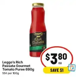 IGA Leggos Rich Passata Gourmet Tomato Puree offer