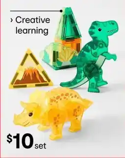 Kmart 13 Piece Dinosaur Magnetic Tiles offer
