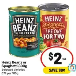 IGA Heinz Beanz or Spaghetti offer