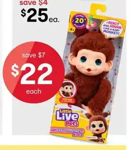 Kmart Little Live Pets My Baby Monkey Minis Assorted offer