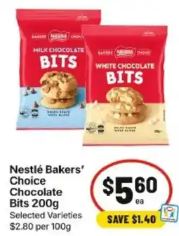 IGA Nestlé Bakers Choice Chocolate Bits offer