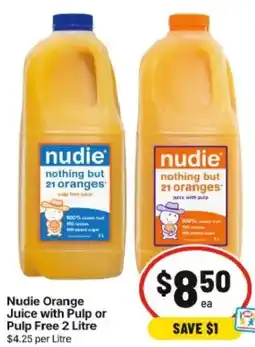 IGA Nudie Orange Juice with Pulp or Pulp Free offer