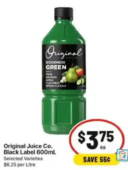 IGA Original Juice Co. Black Label offer