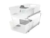 Howards Storage World Madesmart 2-Tier Storage Basket Organiser with Dividers offer