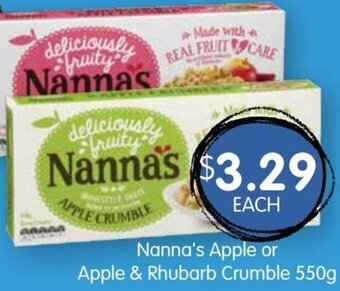 Spudshed Nanna's Apple Or Apple & Rhubarb Crumble 550g offer