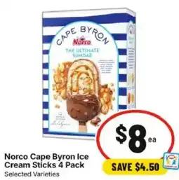 IGA Norco Cape Byron Ice Cream Sticks offer