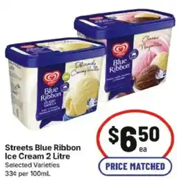 IGA Streets Blue Ribbon Ice Cream offer