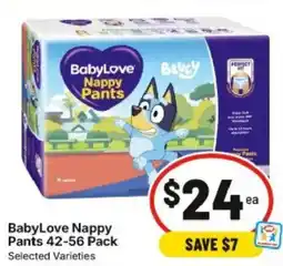 IGA BabyLove Nappy Pants offer