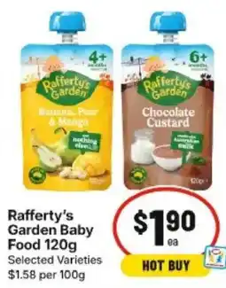 IGA Raffertys Garden Baby Food offer