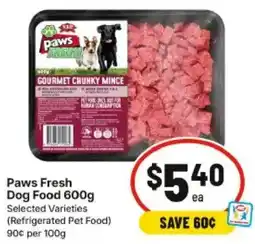 IGA Paws Fresh Dog Food offer