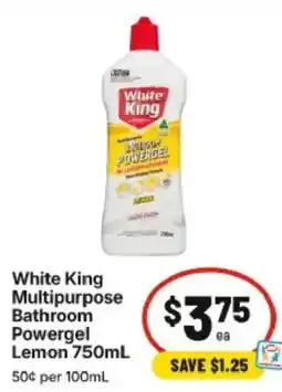 IGA White King Multipurpose Bathroom Powergel Lemon offer