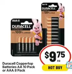 IGA Duracell Coppertop Batteries AA or AAA offer
