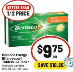 IGA Berocca Energy Effervescent Tablets offer